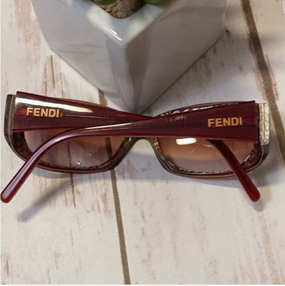 Fendi Red Cherry Sunglasses. Brown Tint lenses. EUC - Picture 2 of 9
